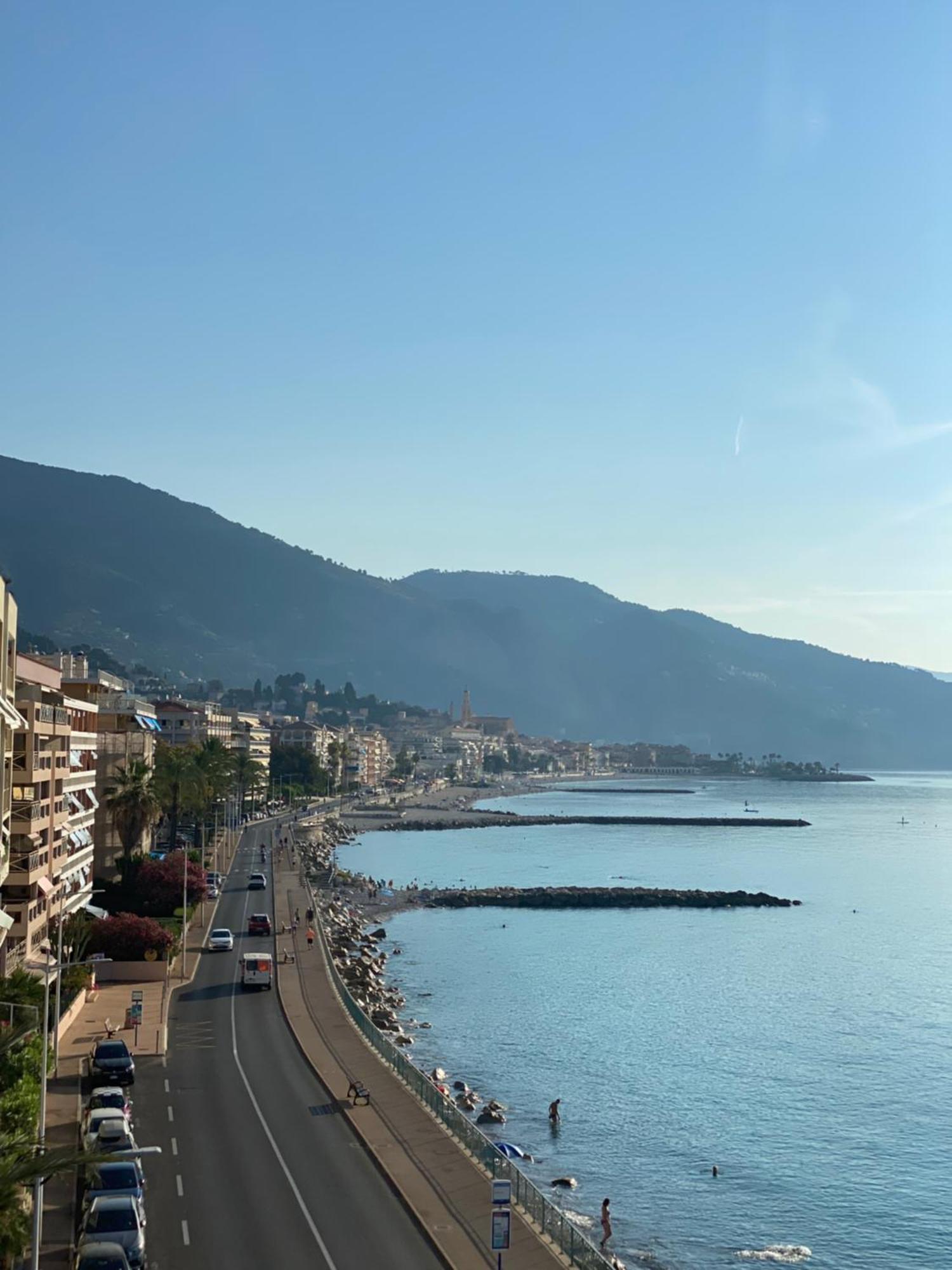 Sea View Studio, Huge Terrace On The 4Th Floor Apartment Menton Bagian luar foto
